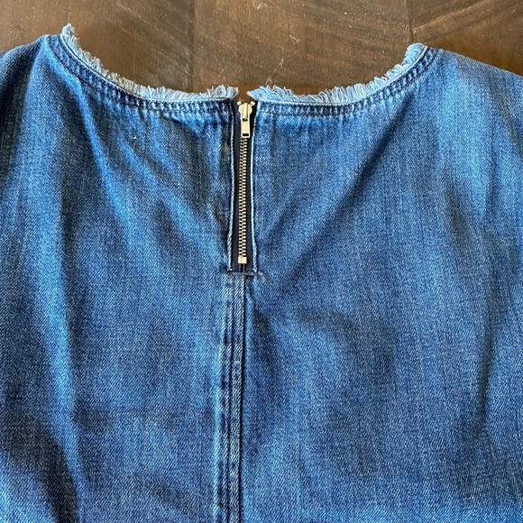 Cloth & Stone blue Denim frayed shot sleeve sz L - Picture 7 of 8